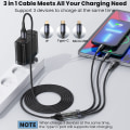 Pikkukuva 3 / 4: 66W 3-in-1-monilatausjohto, USB C -kaapeli pikalatauskaapeli