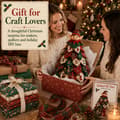 Miniatyrbillede 8 af 8: DIY Quilted Fabric Christmas Tree Kit, 3D Fabric Patchwork Craft Set for Beginners, Handmade Table Decoration for Home, Mantel, Table, Office #N