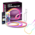 Miniatyrbillede 2 af 5: RGB LED Neon Rope Light med 16 millioner farver, Wifi Bluetooth Musikstyring til Soveværelse, Stue og Spilindretning