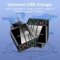 Miniatyrbillede 3 af 5: 4A Europæisk og Amerikansk mobiltelefonoplader PD20W+2.4A 3USB multi-port opladningshovedadapter - White