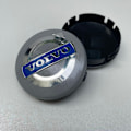 Miniatyrbillede 2 af 4: x Volvo alufælge, navkapsler, 64 mm, sort/blå, C70, S60, V60, V70, S80, XC90