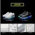 Miniatyrbillede 3 af 5: USB Opladning Lysende Sko Sports LED Sko Dance Sneakers Hvid White 37