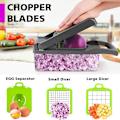Miniatyrbillede 3 af 7: Vegetabilskhakker, Pro Løghakker, Multifunktionel 13 i 1 Madhakker, Køkken Grøntsagsskiver Dicer Cutter, Veggiehakker Med 8 Blade