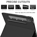 Pikkukuva 3 / 5: Langaton Bluetooth-näppäimistökotelo Samsung Galaxy Tab S7 Fe / S7 Plus / S8+ -malleille, pudotussuoja ja kosketuslevy Black
