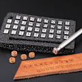 Miniatyrbillede 2 af 9: 36 stk. Stål Alfabet Bogstav Nummer Læder Stempel Sæt 3.5 mm