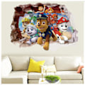 Miniatyrbild 1 av 3: Patrull 3D Väggdekal Pojke Flicka Rum Paw Patrol Trasig Väggdekal