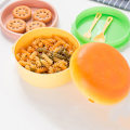 Miniatyrbild 5 av 10: Matlåda Barn Pojkar Både Runda och Fyrkantiga Former Lunch Rektangulär Burger Lunch Box - With Spoon Rectangle
