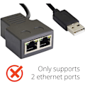 Miniatyrbillede 4 af 5: ETHERNET SPLITTER, Internet splitter, Netværksswitch, CAT6, RJ45, 100mbps, USB-drevet, 5-port LAN switch til at tilføje flere Ethernet-porte