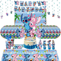 Pikkukuva 1 / 5: Sininen Stitch-syntymäpäiväjuhlien koristeet, sarjakuva Lilo ja Stitch -teema, astiasto, kupit, lautaset, ilmapallo, lasten juhlatarvikkeet number balloon 9