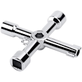 Miniatyrbilde 1 av 4: 4-i-1 Skiftenøkkel - Gassmåler Nøkkel, Elektrisk Skap, Multifunksjonell Nøkkel for Elektrisk Skap (Sølv, Hex/Senter Kvadrat)