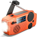 Pikkukuva 1 / 8: Hätätilanteen aurinkoenergialla toimiva käsikäyttöinen radio - AM/FM-sääradio, kannettava selviytymisradio LED-taskulampulla