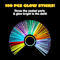 Miniatyrbilde 4 av 7: 100 stk Glow Sticks Bulk 20cm Glowsticks, Glow Stick Armbånd Halskjeder, Glow in the Dark Tilbehør, Påske, Jul, Halloween