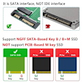 Miniatyrbilde 4 av 8: M.2 SATA-adapter 22-pin (7 + 15) SATA III NGFF M.2 SATA-basert nøkkel B/ B + M for SSD