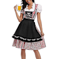 Miniatyrbilde 1 av 5: Tysk Oktoberfest-kostyme for kvinner, voksen Dirndl, tradisjonell bayersk øl-karneval, Fraulein Cosplay Black