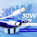 Miniatyrbilde 2 av 5: 4 kabler 30W hurtiglading kabel for Apple iPhone 13 12 11 14 Pro Max Mini USB C kabel for X XR XS MAX 7 8 14 Plus 6