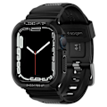 Pikkukuva 1 / 6: Spigen Apple Watch 44/45 mm Kotelo/Ranneke Rugged Armor 'Pro' Musta