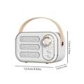 Pikkukuva 4 / 5: Retro-kaiutin 360 asteen stereovaikutuksella Bluetooth Mini -kaiutin Vintage-radio Koti Deko Äänirasia Ulkokäyttöön White