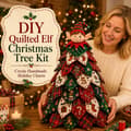 Miniatyrbilde 2 av 8: DIY Quilted Christmas Tree Fabric Kit, 3D Fabric Patchwork Craft Set for Beginners, Handmade Table Decoration for Home, Mantel, Table, Office #N