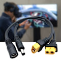 Miniatyrbillede 2 af 5: XT60/T-stik kvinde/han til 5,5x2,5 mm stik Batteriopladningsadapterkabel null - MF 0.04