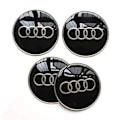 Miniatyrbilde 1 av 3: 4-pakning - Audi navkapsler / hjulnavemblemer - bil 69 69 69 black