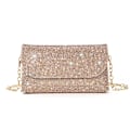 Miniatyrbillede 1 af 5: Glitter Aften Clutch Taske til Kvinder Kæde Skuldertaske Bryllupsfest Håndtaske Champagne