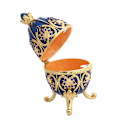 Miniatyrbillede 2 af 10: Emailleret Fabergé æg hængslet smykkeskrin