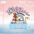 Miniatyrbilde 5 av 5: Japan under the sakura tree mini blocks music box building bricks totoro kimono educational toys Med boks With box A