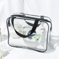 Miniatyrbillede 6 af 10: Gennemsigtige Toilettasker, 2 stk Store Opbevaringsmakeuptasker Vandafvisende Transparent Kosmetikposer