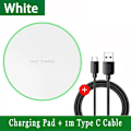 Miniatyrbillede 1 af 7: 30W Hurtig Trådløs Oplader til iPhone 15 14 13 12 X Pro Max 8 Samsung Galaxy S23 Xiaomi Trådløs Opladningsstation Oplader White with Cable