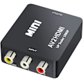 Miniatyrbilde 1 av 6: Mini AV RCA CVBS til HDMI Video Audio Konvertere Støtteadapter 720 1080P for Kamera, Xbox 360, PS1, PS2, WII, N64, Gamecube, Snes, NES...