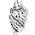 Miniatyrbilde 1 av 2: Palestinsk skjerf, Keffiyeh, Arafat Hatta, bred med dusker, Shemagh Keffiyeh Arab hundetann100%