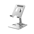 Miniatyrbillede 1 af 11: Smartphone Dock Mount Foldbar Bord Mobiltelefon Støtteholder Vinkel Højdehjusterbar Telefon/Tablet Stativ Silver 0.08