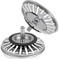 Miniatyrbillede 1 af 5: 2 stk. Vaskestop/vaskestop Vaskestop Hul Køkken/badeværelsesfilter Diameter 80mm med kugleende, rustfrit stål