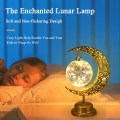 Miniatyrbilde 3 av 7: Ramadan Bordlampe Måne Stjerne Lampe Mubarak Metall Ramadan Lys Lunar Lampe Batteridrevet round ball