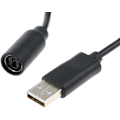 Pikkukuva 2 / 5: perfk Pelikonsoli USB-muunninsovittimen kaapeli irrotettava kaapeli Xbox 360 -ohjaimelle, musta/harmaa - musta