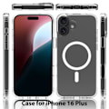 Pikkukuva 4 / 4: iPhone 16 Plus -kotelo magneettisella pyöreällä + 2 läpinäkyvää temperoitua lasia