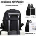 Miniatyrbillede 3 af 5: Rygsæk til kvinder, nylon rejserygsæk taske sort skuldertaske lille casual daypack til piger (sort quiltet)