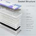 Miniatyrbilde 4 av 6: Mekanisk Spilltastatur, BT5.0/2.4GHz/USB-C Byttbare Switcher, Forhåndssmurt Switcher RGB Tastatur for PC/Tablett/PS/Xbox, Blå&Lilla