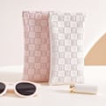 Miniatyrbild 7 av 8: Glasögonfodral i läder, mjukt fodral för kvinnor, män och barn, 2-pack, rosa + vit
