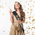 Pikkukuva 7 / 7: 50. syntymäpäiväkruunu naisille, syntymäpäivävyö, strassitri tiara