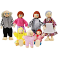 Miniatyrbilde 1 av 5: Dukkehusfamilie Sett Dukkehusfolk, Sett med 7 Trefigurer Dukkehustilbehør for Dukkehus Barn Barn