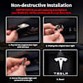 Miniatyrbillede 4 af 5: 4 stk. Tesla Puddle Lights Billedørlys Logo Projektor, Ultra-Light LED 3D Laser Ghost Shadow Light, Invitation Lights til Model 3 YSX Tilbehør