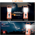 Miniatyrbillede 3 af 8: Solcelled Campinglys, UTEBIT Campinglanterne med håndsvinget solradio, 10000mAh Genopladelig