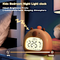 Miniatyrbild 2 av 4: Släpptrådsväckarklockor för sovrum, enkel digital klocka med höga pip, söt kapybara nattlampa dimbar, barnväckarklocka, pojkar
