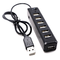 Miniatyrbillede 4 af 5: USB Hub 7 Port Udvidelsesadapter USB 2.0 Hub Multi USB Splitter black