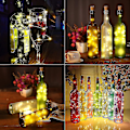 Miniatyrbillede 4 af 5: 12 stk. flaske lys, kork lys til vinflasker, 2 m 20 LED lys