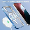 Miniatyrbillede 2 af 4: Silikonetui til iPhone 16 Plus med magnetisk ring + 2 hærdede glas, transparent beskyttelse Blå kant