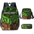MINECRAFT Tryckt Ryggsäck 3-delat Set för Högstadieelever O style