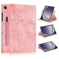 Samsung Galaxy Tab A9+ / A11+ 360° rotationsstativ i läder Rosa