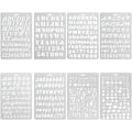 Pikkukuva 1 / 5: 8 numeron ja kirjaimen sapluunan aakkoset sapluunamaalaus uudelleenkäytettävä pehmeä pieni iso kirjain 1–3 cm scrapbookingiin _xx
